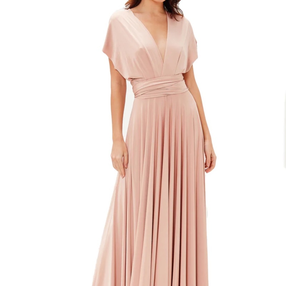 Two Birds Dress - Rosewood - Wear Multiple Ways Pink Evening Gown